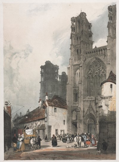 パリ、ゲント、アントワープ、ルーアンの絵のような建築：ラン、フランス、1839年。 作： Thomas Shotter Boys