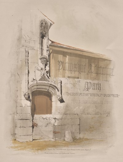 パリ、ゲント、アントワープ、ルーアンの美しい建築物: Rue de La Licorne 作： Thomas Shotter Boys