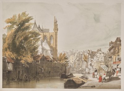 パリ、ゲント、アントワープ、ルーアンの絵のように美しい建築物：Rue du Rivage、Abbeville、フランス 作： Thomas Shotter Boys
