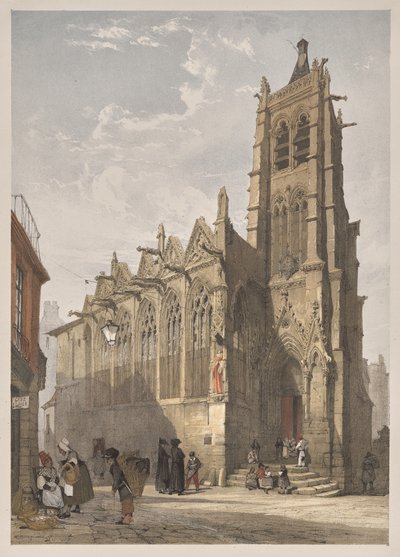 パリ、ゲント、アントワープ、ルーアンの絵のように美しい建築物: パリのサン セヴラン 作： Thomas Shotter Boys