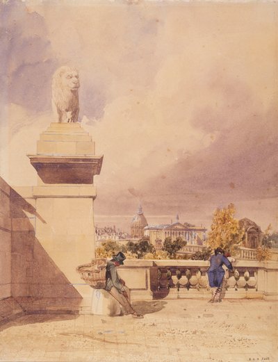 チュイルリーのテラスから見たコンコルド橋 作： Thomas Shotter Boys