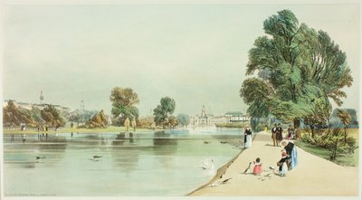 セント・ジェームズ・パークからのホースガード（『Original Views of London as It Is』より14枚目 作： Thomas Shotter Boys