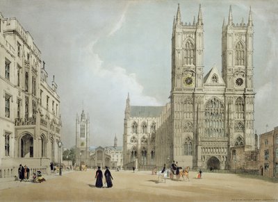 ウェストミンスター寺院と病院、「ロンドン・アズ・イズ・イズ・イズ」から、1842年にアーティストによって彫刻され出版された（8674を参照） 作： Thomas Shotter Boys
