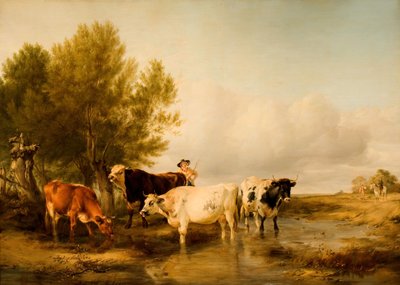 小川の牛、1841年。 作： Thomas Sidney Cooper