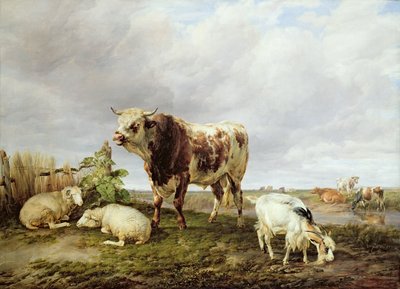 牧草地の牛 作： Thomas Sidney Cooper