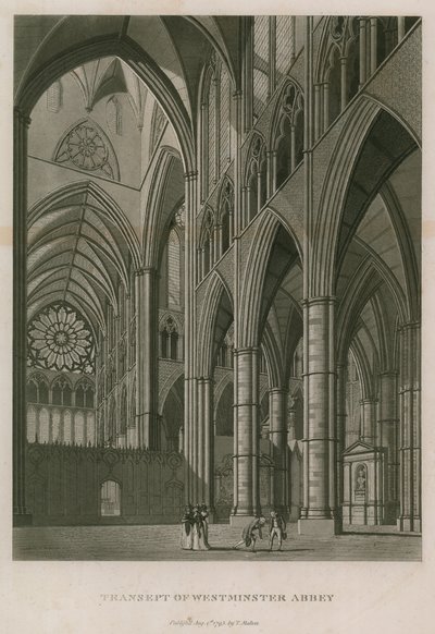 ウェストミンスター寺院のトランセプト、ロンドン 作： Thomas Snr. Malton