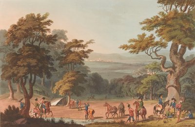 シウダー・ロドリゴの遠景 1810-11年頃 （アクアチント、彩色済み 作： Thomas Staunton (after) St. Clair