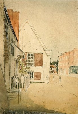 A Street in Southall （ペン、インク、水彩、紙） 作： Thomas Stothard