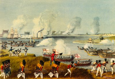 「1825 年 3 月 27 日、ビルマの海軍と陸軍の合同」、1944 年 作： Thomas Stothard
