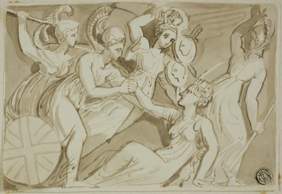 ブリタニアを助けに来た女戦士たち 作： Thomas Stothard