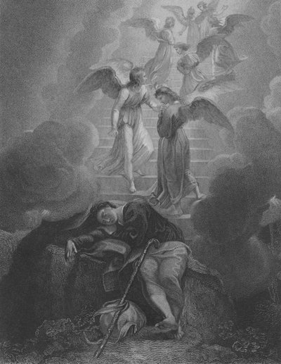 ジェイコブスのビジョン、創世記28、詩10-16 作： Thomas Stothard