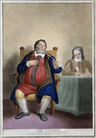 シェイクスピアの「人間の7つの年齢」の中の「正義」、W.ブロニーリーの絵、ロンドン 作： Thomas Stothard