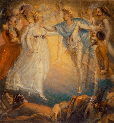 「真夏の夜の夢」第4幕第1場よりオベロンとティターニア 作： Thomas Stothard