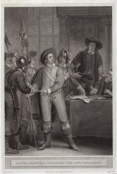 長い議会を解散したオリバー・クロムウェル（1599-1658） 作： Thomas Stothard