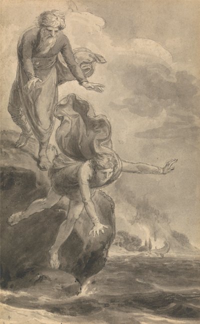 フェネロンの「ユリシーズの息子テレマコスの冒険」の 6 つの挿絵の 1 つ 作： Thomas Stothard