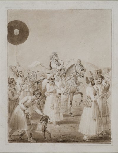 馬に乗ったウダイプールのマハラナビムシンの肖像画 作： Thomas Stothard