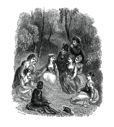 ジョヴァンニボッカチオ作「デカメロン」の序章、1833年。 作： Thomas Stothard