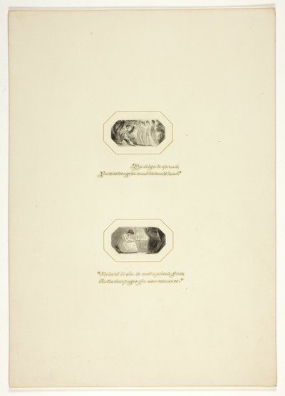 1796 年のロイヤル エンゲージメント ポケット ブックにある、The Triumphs of Temper のプレートの研究 作： Thomas Stothard