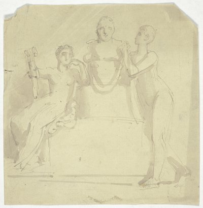 バストを持つ 2 つの女性像 作： Thomas Stothard