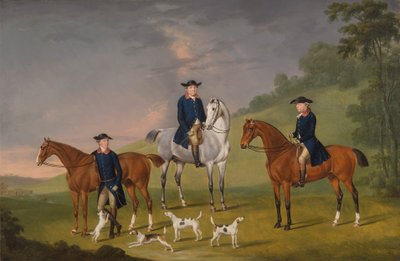 John Corbet, Sir Robert Leighton ja John Kynaston hevosineen ja koiraineen 作： Thomas Stringer