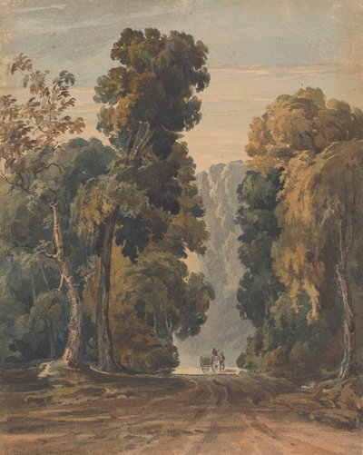 広い並木道の馬車と運転手 作： Thomas Sully