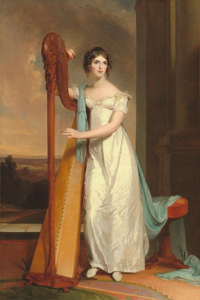 ハープを持つ女性：エリザ・リッジリー、1818年。 作： Thomas Sully