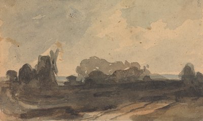 木々と風車のある風景 作： Thomas Sully