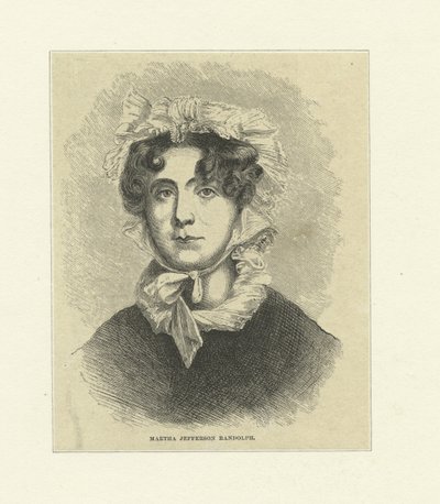 マーサ・ジェファーソン・ランドルフ（木版画 作： Thomas Sully