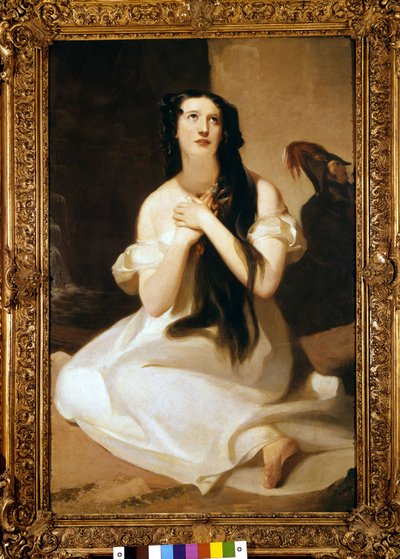 メアリー・アン・パトン（ウッド夫人）（1802-1864）の肖像 イギリスの歌手。トーマス・サリーによる絵画。 作： Thomas Sully