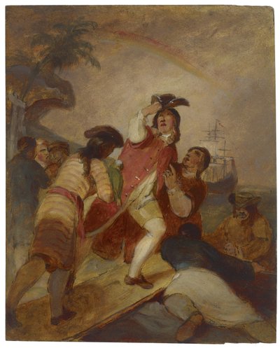 ロビンソン・クルーソーと彼の男は金曜日に島を去ります、c.1856 作： Thomas Sully