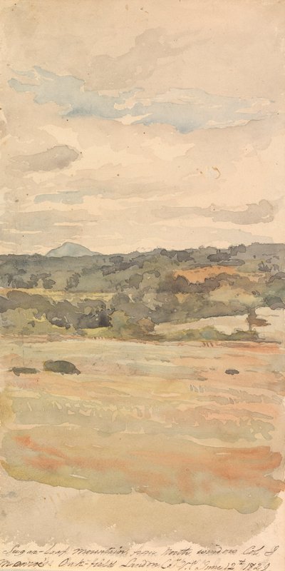 シュガー ローフ マウンテン、ノース ウィンドウから、J. モンロー大佐。 Oak-Field Landon Co. Va. 1829 年 6 月 12 日 作： Thomas Sully