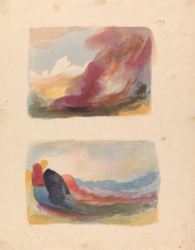 Two Drawings on One Sheet: Landscape - Color Wash, Titian (no. 9); Landscape - color wash, Rubens (no. 10)   1434168   ja       japanese Successfully Translated  Original: Belle americaine ou Vanesse des perlieres - Painted lady butterfly (Vanessa virginie 作： Thomas Sully