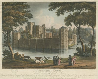 キャバーズウォール城：着色されたアクアチントの彫刻、1817年2月1日 作： Thomas Sutherland