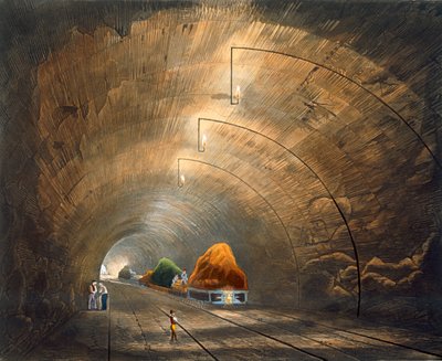 「トンネル」、リバプール・アンド・マンチェスター鉄道、1833 年 作： Thomas Talbot Bury