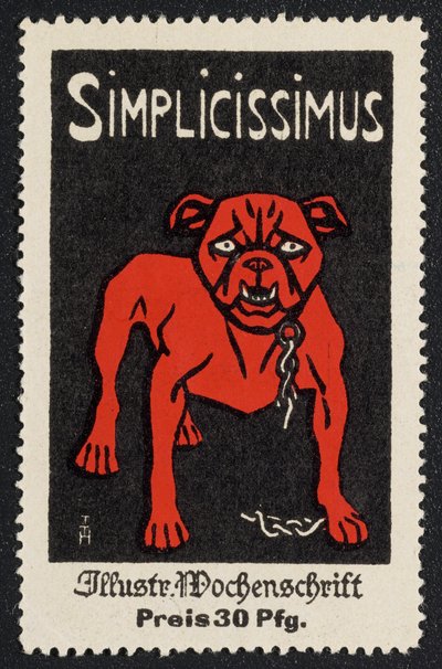 Reklamemarke "Simplicissimus 30 Pfg." 作： トーマス・セオドア・ハイネ