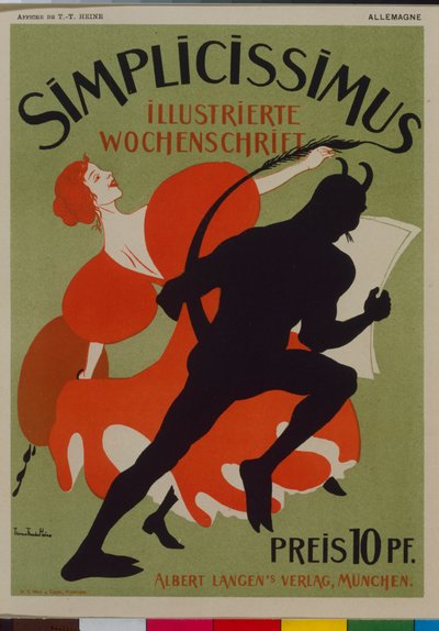 シンプリシシマスの広告ポスター 作： Thomas Theodor Heine