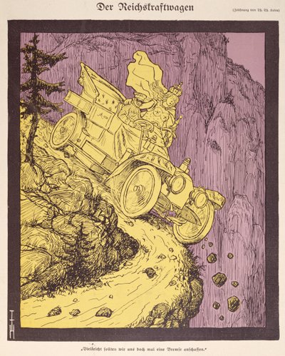 The Car of the German Empire driven by Wilhelm II (1859-1941) illustration from the cover of 