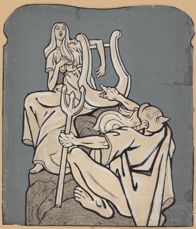 ハインリヒ・ハイネ生誕100周年に寄せて - ハイネ記念碑の模型；Simplicissimus IV/38, 1899 作： トーマス・セオドア・ハイネ