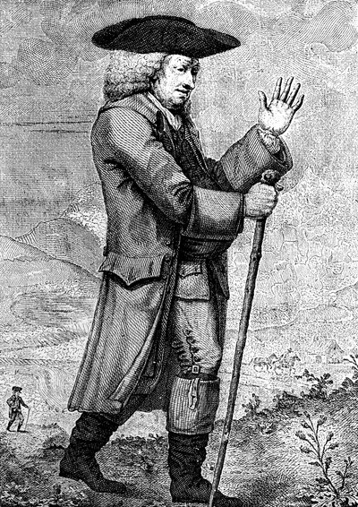 Boswells Tour、c1773、1786に記載されている、彼の旅行用のドレスを着たジョンソン博士 作： Thomas Trotter