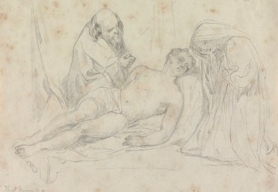 The Death of - William Etty R.A. による設定 作： Thomas Uwins