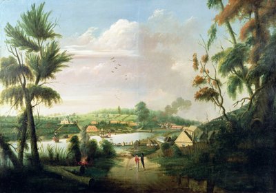 シドニーコーブの真北の概観、1794 作： Thomas Watling
