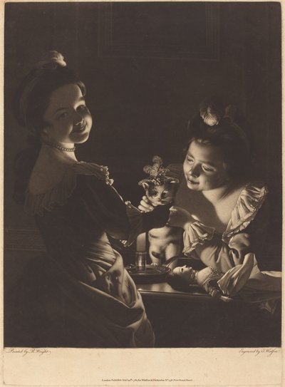 ミス・キティ・ドレッシング 作： Thomas Watson after Joseph Wright