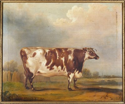 ワイルドエア、8歳の未経産牛、1827年の川の風景 作： Thomas Weaver