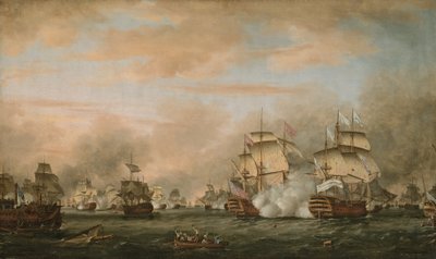 セインツの海戦、1782年4月9-12日 作： Thomas Whitcombe
