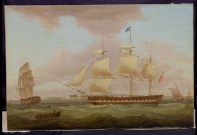 名誉ある東インド会社の「アトールの公爵夫人」、1822年 作： Thomas Whitcombe
