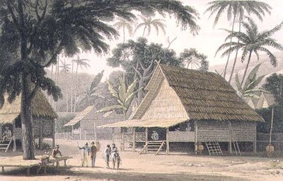 マレーの村（「インドへの絵のような旅」より16枚目 作： Thomas und William Daniell