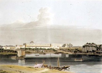 ルクナウのナワブ・スジャ・ダウラの宮殿、『東洋の風景』第4部のプレートXVI、パブ。1802年（アクアチント）。 作： Thomas und William Daniell