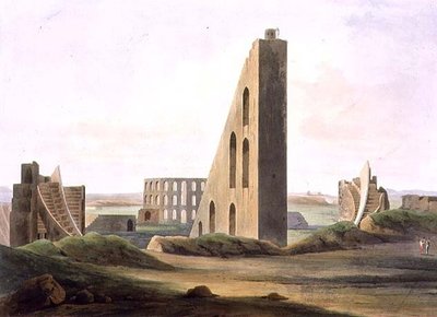 デリーの天文台、「Oriental Scenery」の第3部からXX番のプレート、パブ。1808年（アクアチント）。 作： Thomas und William Daniell