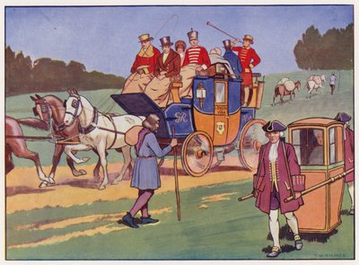 コーチ・アンド・フォー、セダン・チェア、荷馬（カラー・リソ） 作： Thomas William Holmes