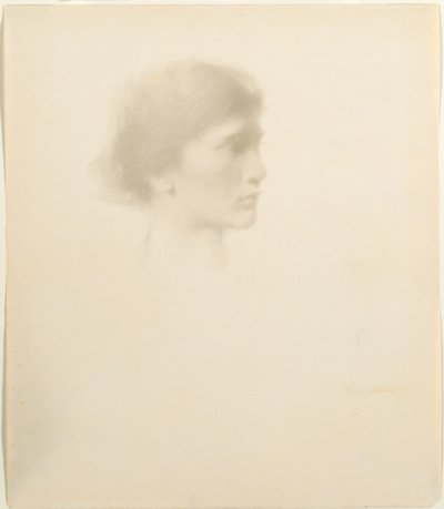 女性の頭、1894年以降。 作： Thomas Wilmer Dewing